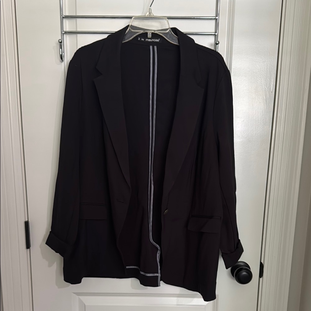 Maurices Black Blazer Lightweight Open-Front Jacket
